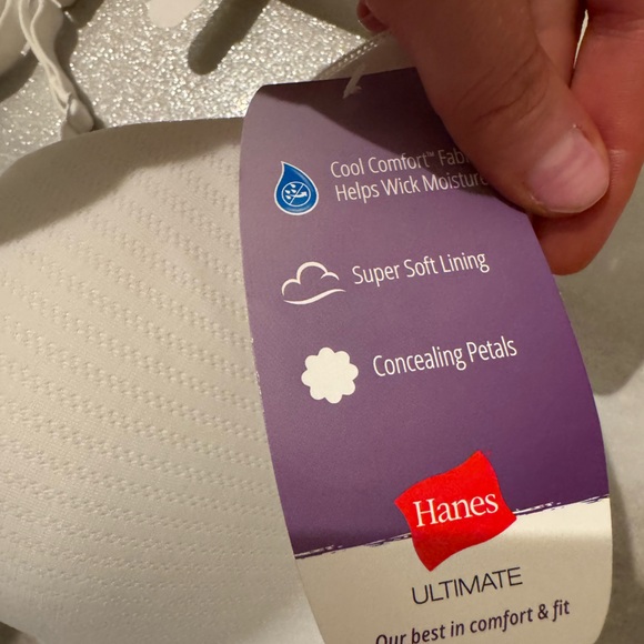 Hanes White Bra Size 38 B - Picture 6 of 7
